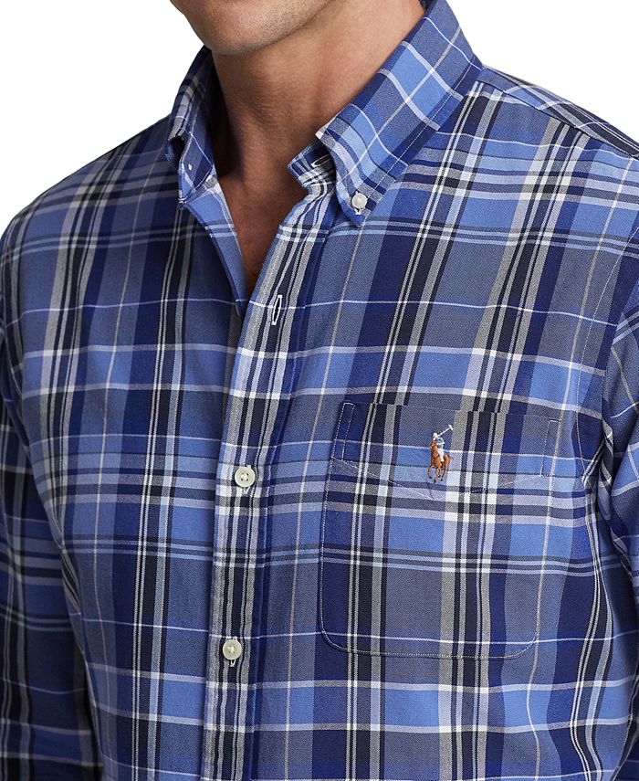 Polo Ralph Lauren Men's ClassicFit Plaid Oxford Shirt Macy's