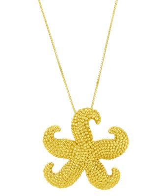 Macy's - Starfish Beaded Slide 18" Pendant Necklace in 14k Gold
