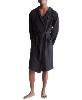 KARL LAGERFELD MONOGRAM BATHROBE, Black Men's Dressing Gown