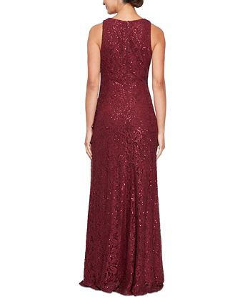 Alex Evenings Sequin Lace Cascading Ruffle Gown & Reviews - Dresses ...