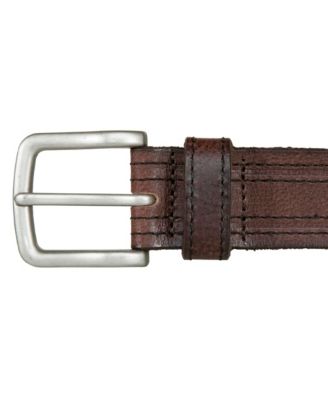 Мужской кожаный ремень Lucky Brand, выполненный в античном стиле, с более темной строчкой