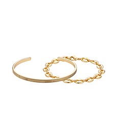 Cuff and Gucci Chain Bracelet Duo Set, 2 piece