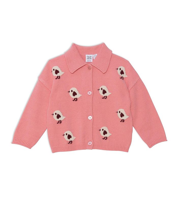 Deux par Deux Baby Girl Knitted Cardigan With Bird - Infant - Macy's