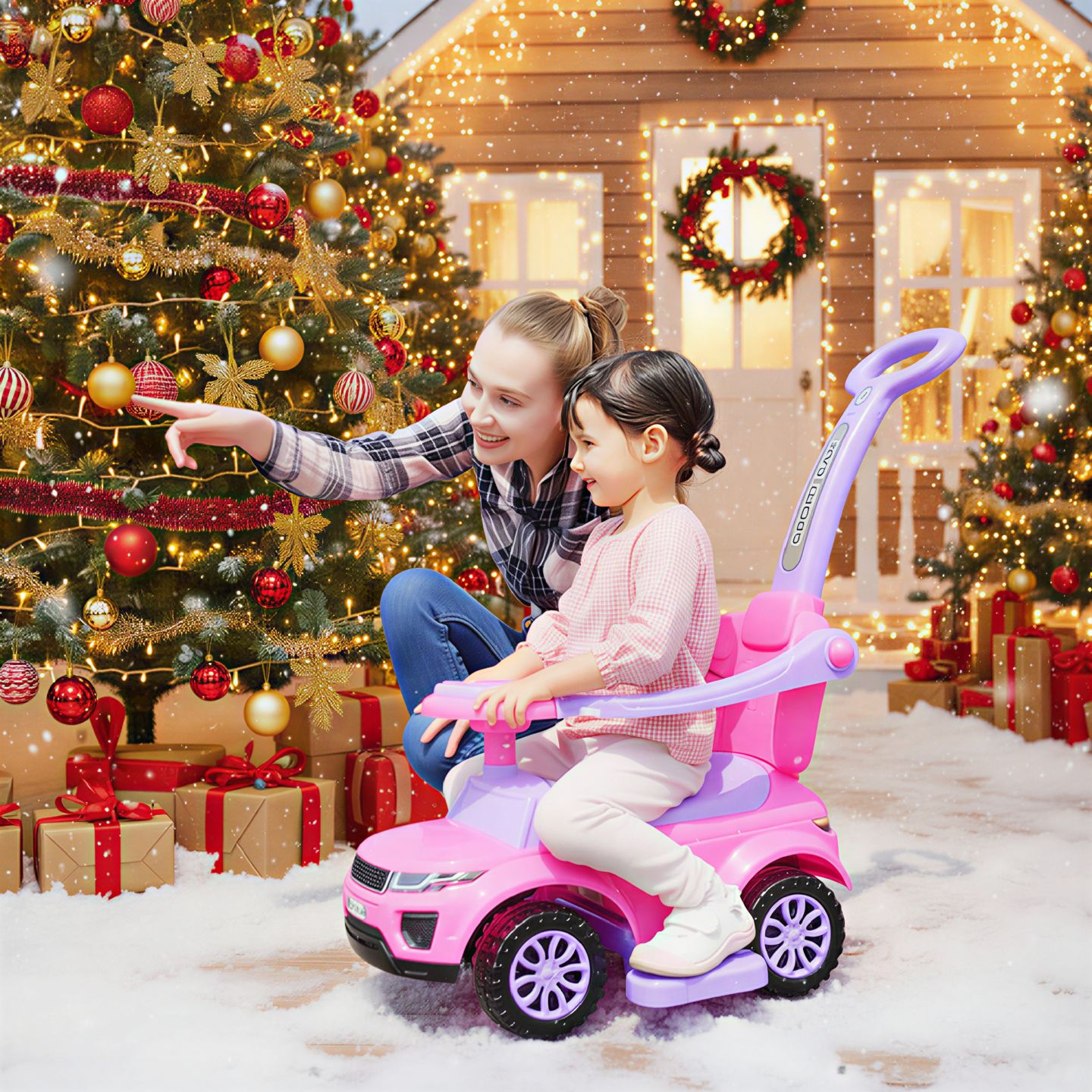 Детская игрушка Aosom 3 in 1 Push Car with Horn and Music Stroller, 55 Lbs., Ages 18-36 Months — фото 2