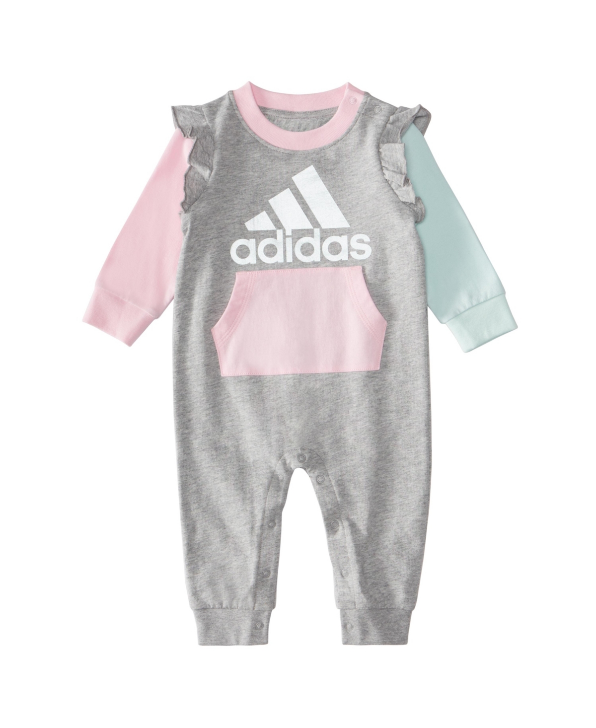 adidas Baby Girls Long Sleeve Ruffle French Terry Coverall