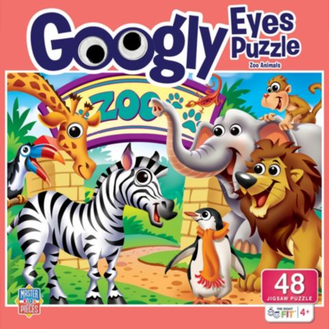 Детские игрушки MasterPieces Puzzles Googly Eyes - Zoo Animals 48-Piece Puzzle, Ages 4+, цвет: Разноцветный