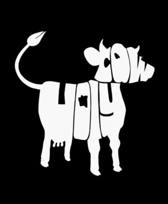 Men's Raglan Baseball 3/4 Sleeve Holy Cow Word Art T-shirt