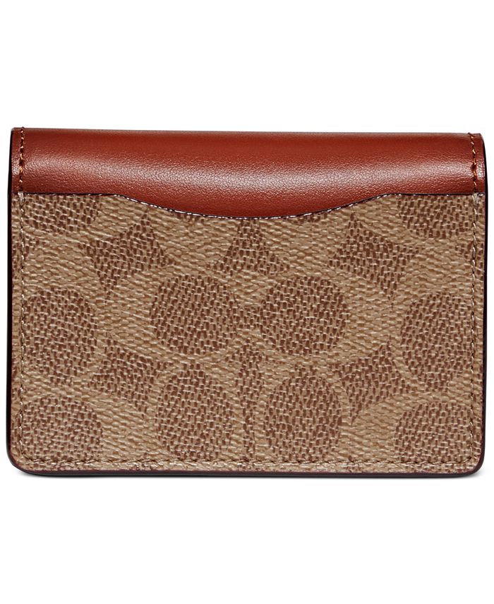 COACH Colorblock Coated Canvas Signature Half Flap Card Case Macy's