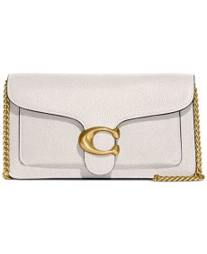Coach white bag with gold chain clearance