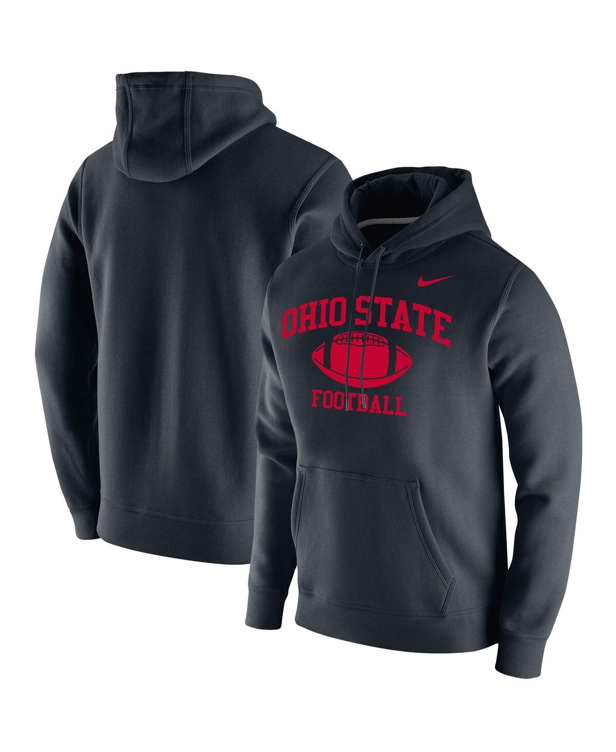 Men's Nike Black Ohio State Buckeyes Retro Football Club Fleece Pullover Hoodie