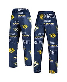 Men's Navy Nashville Predators Windfall Allover Microfleece Pajama Pants