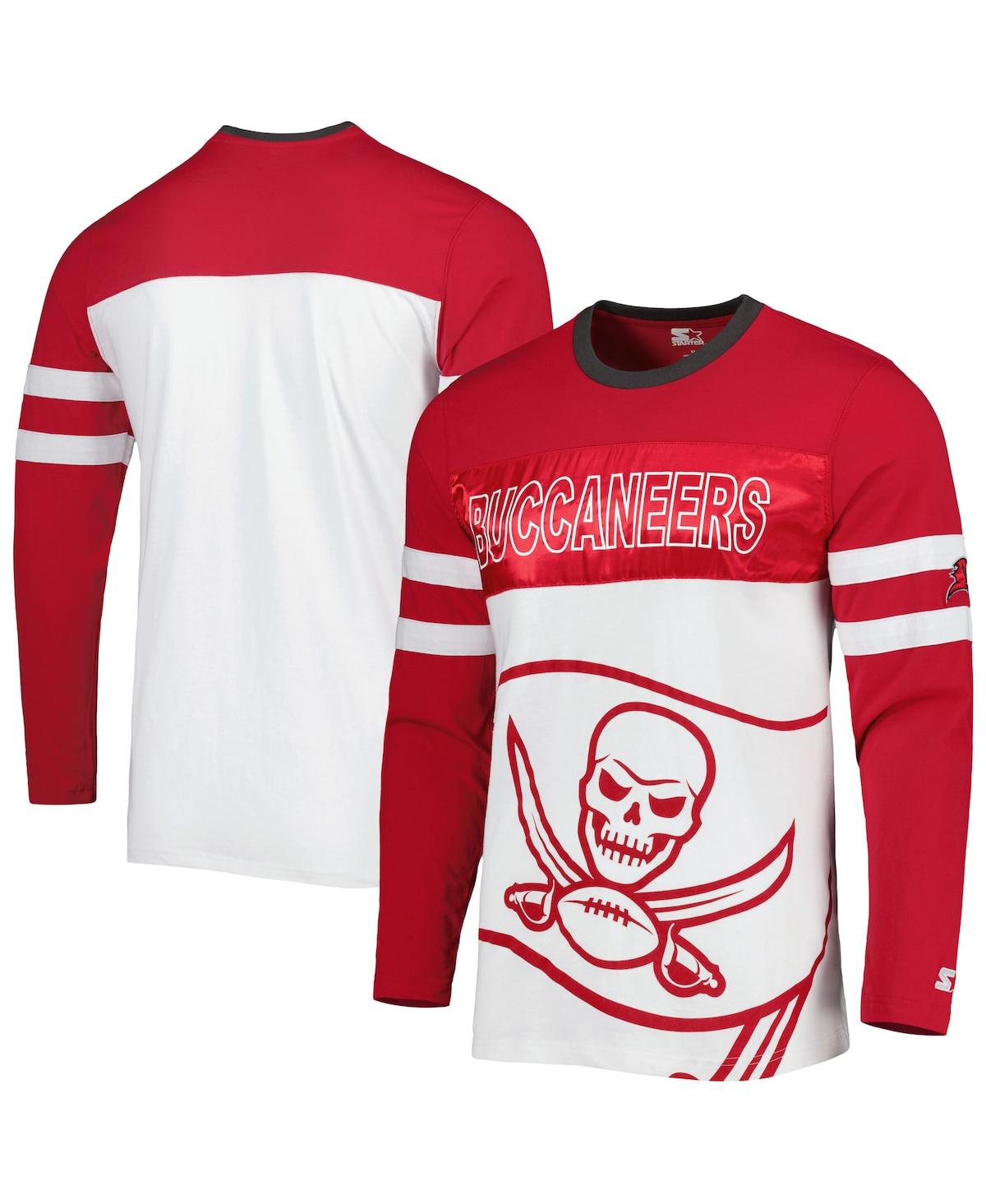 Shop Starter Men's  Red, White Tampa Bay Buccaneers Halftime Long Sleeve T-shirt In Red,white