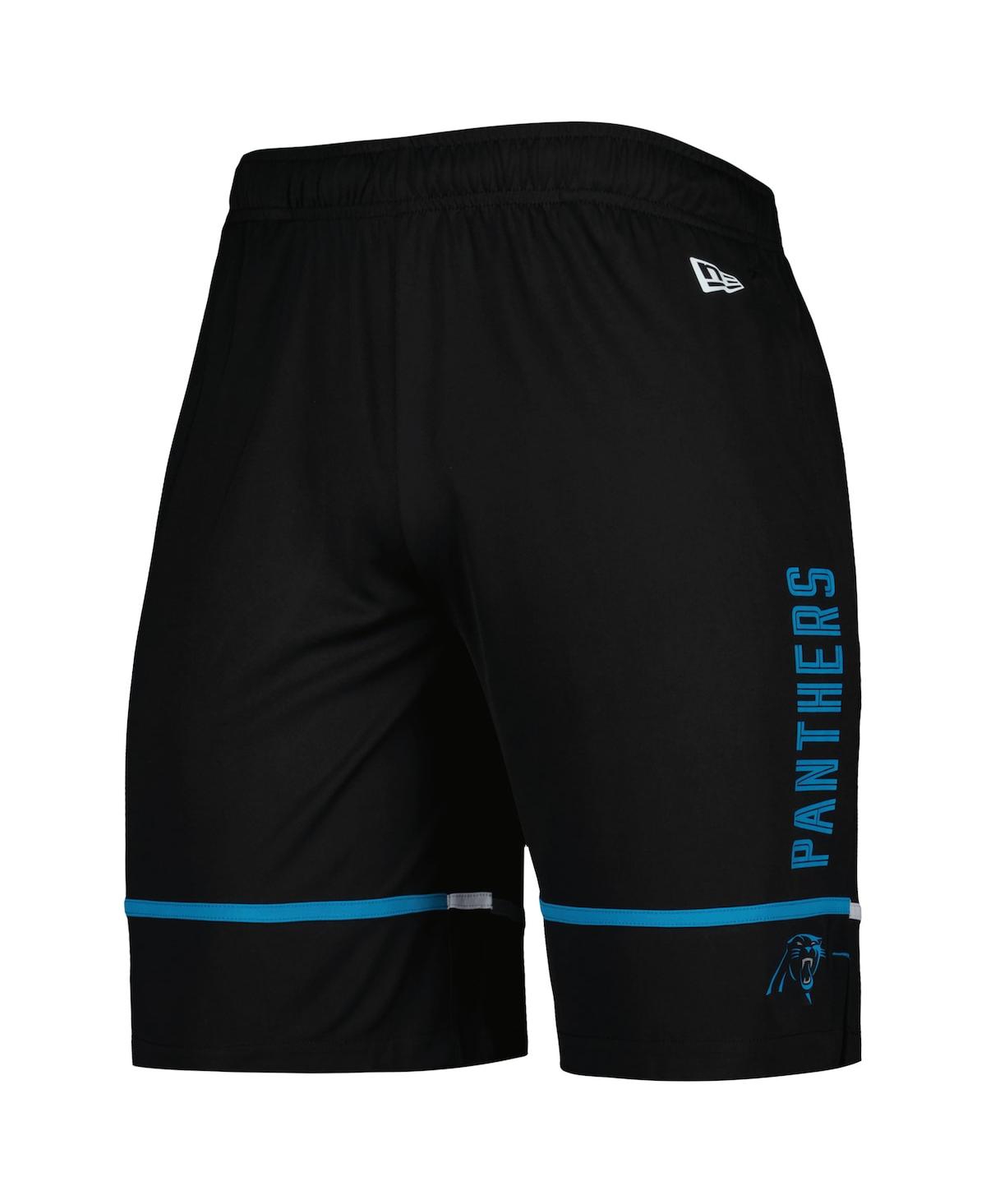 NEW ERA MEN'S NEW ERA BLACK CAROLINA PANTHERS COMBINE AUTHENTIC RUSHER TRAINING SHORTS 