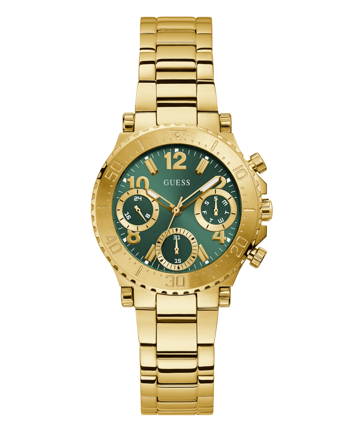 Guess Women's Gold-tone Stainless Steel Multi-function Bracelet Watch 36mm