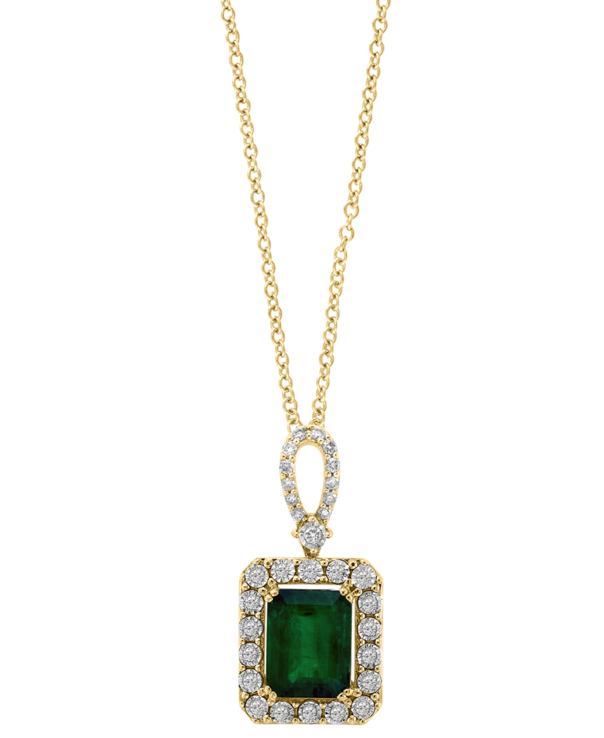 Effy(2-1/5 ct. t.w.) & Diamond (1/4 ct. t.w.) Emerald-Cut Square Halo 18