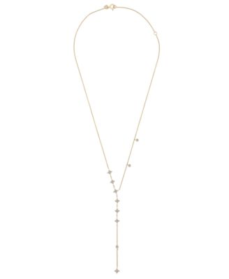 Diamond Lariat Choker Necklace (1/4 ct. t.w.) in 10k Gold, 14" + 2" extender, Created for Macy's