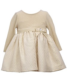 Baby Girls Gold Holiday Lurex Knit Top to Jacquard Skirt Dress