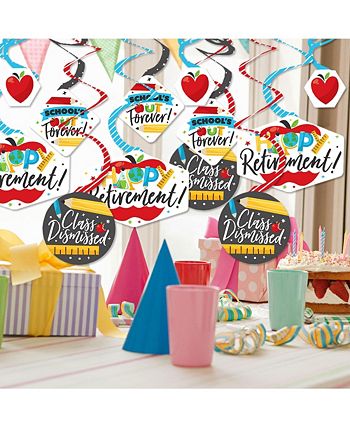 Big Dot Of Happiness Teacher Retirement - Paper Straw Decor