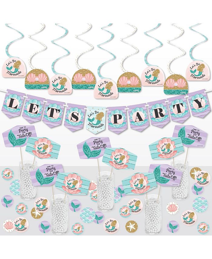 Let's Be Mermaids Centerpiece Sticks 15-Pack - Baby Shower Birthday Party Decor, Table Toppers, Photo Booth Props - View #4