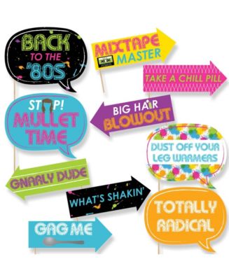 Big Dot of Happiness Funny 80's Retro - Photo Booth Props Kit - 10 ...