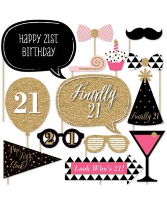 Big Dot of Happiness Finally 21 Girl - 21st Birthday Photo Booth Props ...