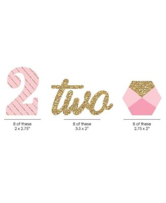 Two Much Fun Girl 2nd Birthday High Chair Banner - Pink Scalloped Circle Garland For Cake Smash Photos - View #2