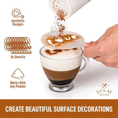 16 Pcs Plastic Decorative Coffee Art Stencils - Coffee Making Accessories