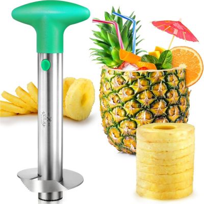 Heavy Duty 2pc Pineapple Corer & Slicer Set – Includes Eye Removal Tool with Reinforced Blade