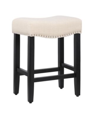 24" Upholstered Saddle Seat Counter Stool (Set of 2)