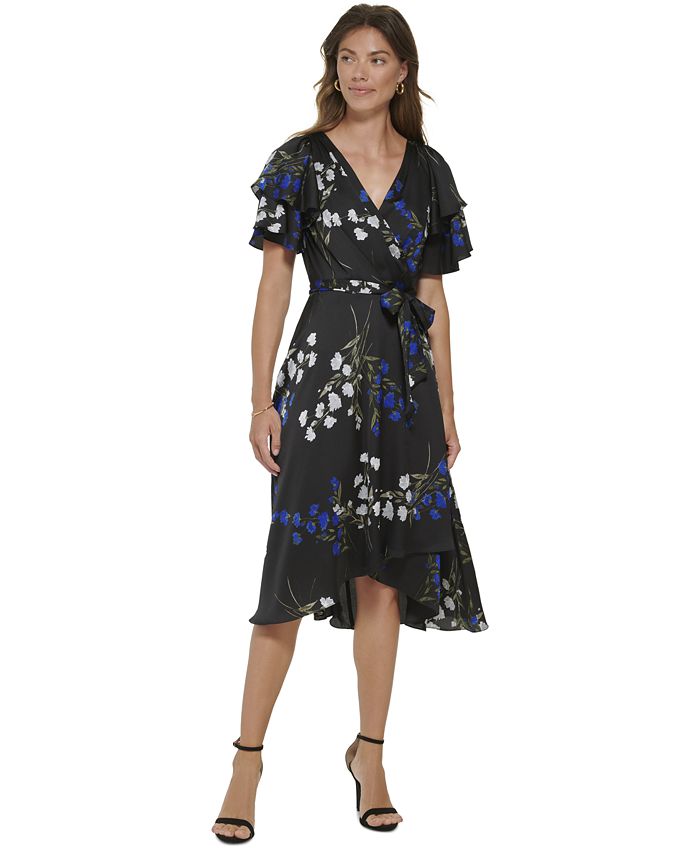 dkny ruffled midi dress