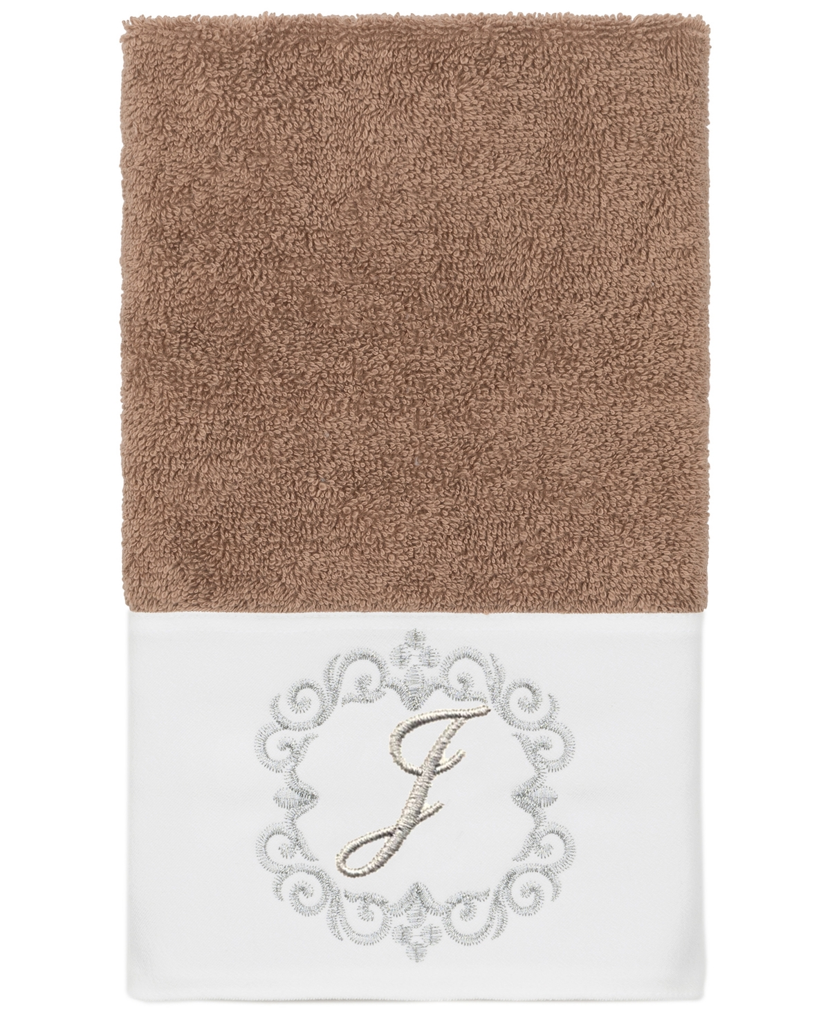Linum Home Turkish Cotton Monica Embellished Towel 3 Piece Set In Brown