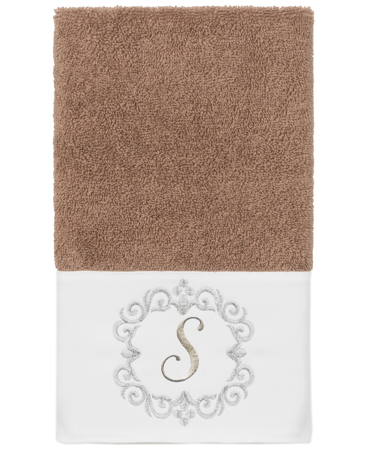 Linum Home Turkish Cotton Monica Embellished Towel 3 Piece Set In Brown