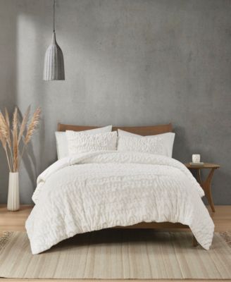 Blair Ruched 3-Pc. Faux Fur Comforter Set, Full/Queen