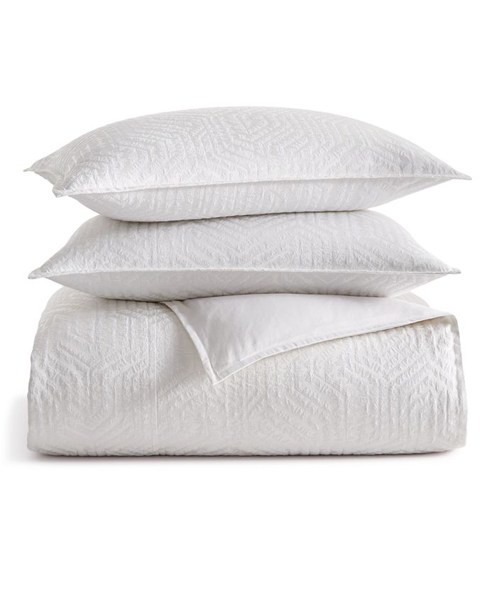 Hotel Collection Etched Geo 3Pc. Duvet Cover Set, King, Created for Macy's Macy's