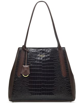 Radley London Brown Croc Embossed Leather Backpack Zip Top Radley London Croc Embossed Leather Bag Burgundy Brown | eBay main image 3
