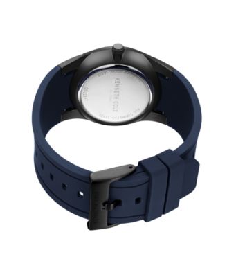 Men's Modern Classic Blue Silicone Strap Watch 42mm