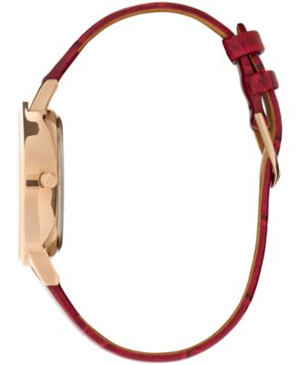 Olivia Burton Women's Multifunction Burgundy Leather Strap Watch 34mm