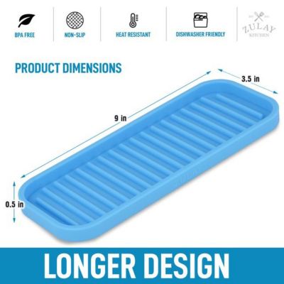 Silicone Sponge Holder for Kitchen Sink - Flexible Multipurpose Kitchen Soap Tray Sponge Organizer
