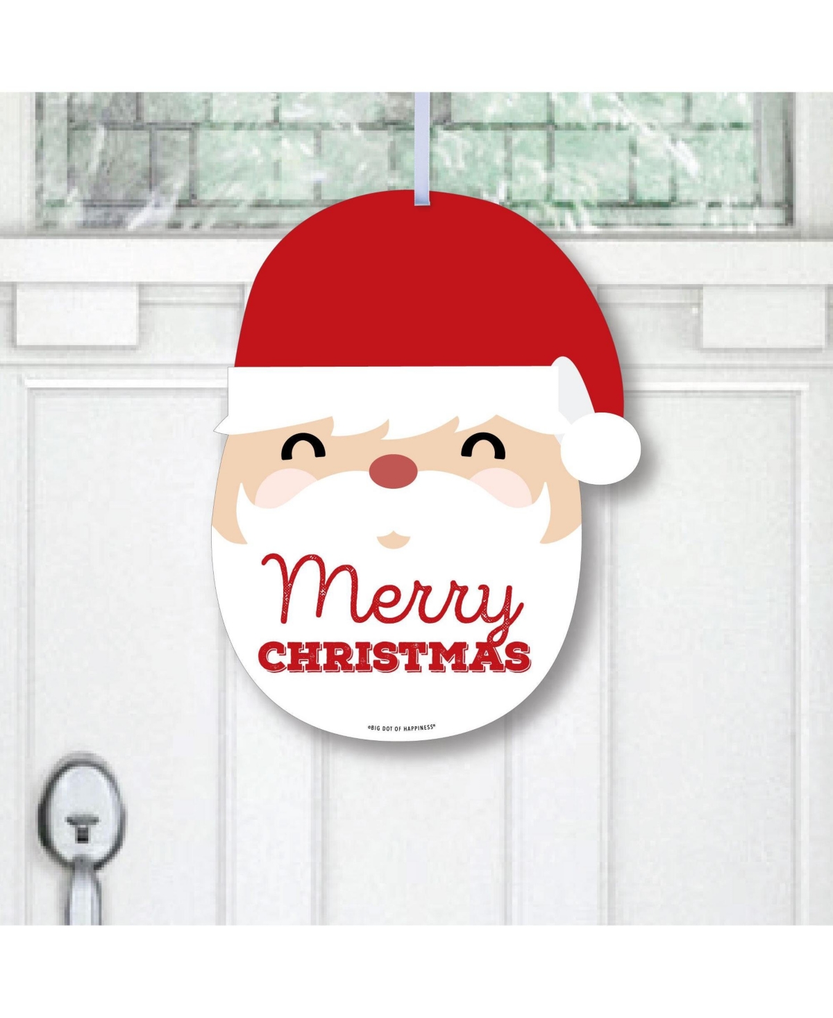 Big Dot of Happiness Jolly Santa Claus - Hanging Porch Christmas Party Outdoor Decorations - Front Door Decor - 1 Piece Sign
