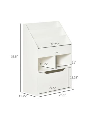 Kids Storage Bookcase Stand with Drawer for Toys & Books, White