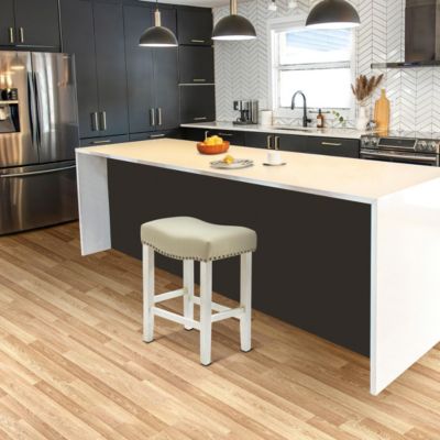 24" Upholstered Saddle Seat Counter Stool