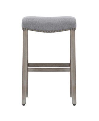 29" Upholstered Backless Saddle Seat Bar Stool