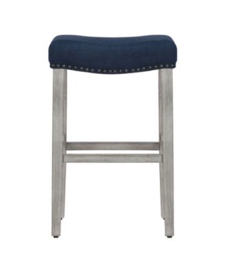 29" Upholstered Backless Saddle Seat Bar Stool