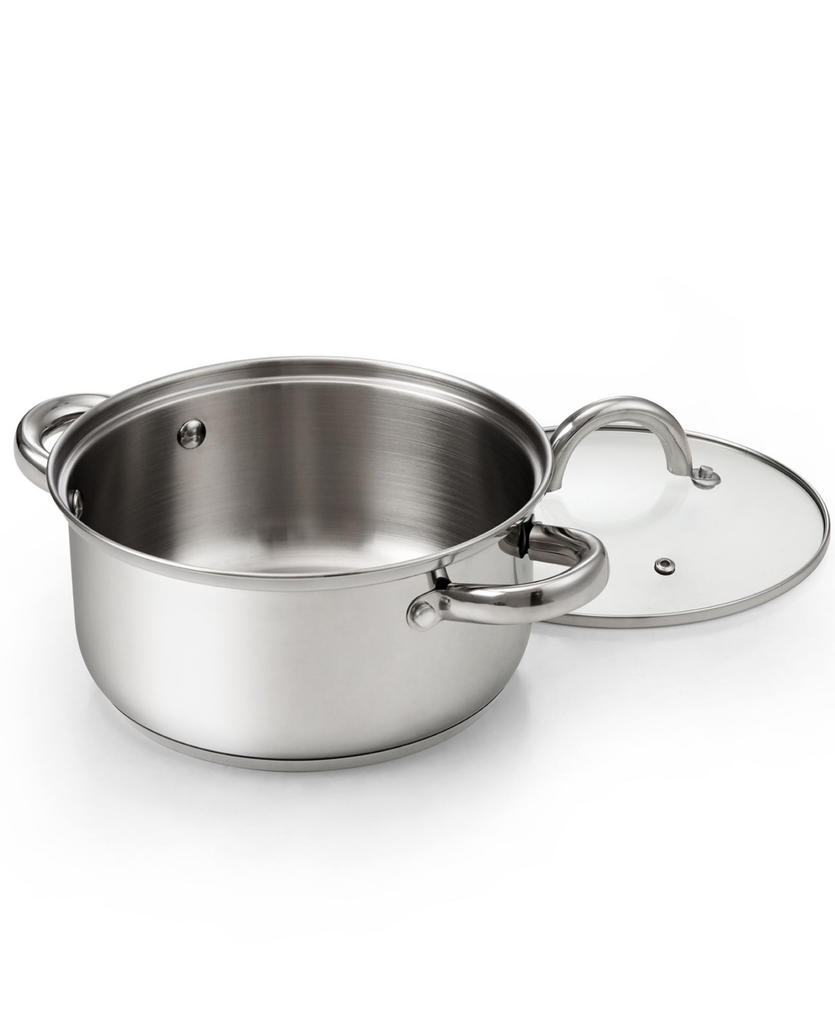 Cook N Home Sauce PotStockpot with Glass Lid, Basic Saucier Casserole Pan Set, 6-Piece - Stainless steel