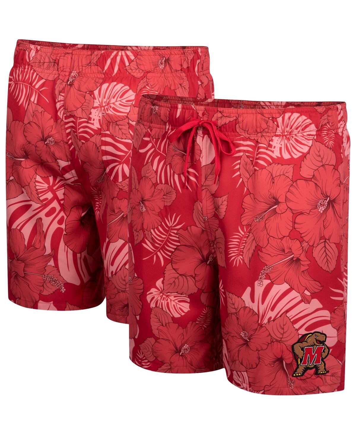 Men's Colosseum Red Maryland Terrapins The Dude Swim Shorts - Red