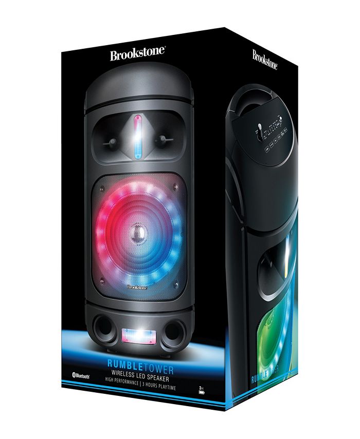 Brookstone Rumble Tower ポータブル Bluetooth スピーカー with-