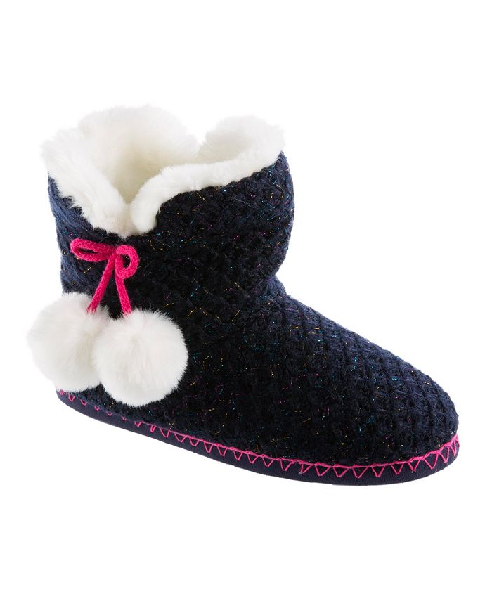 Totes Women's Chunky Knit Boot Slipper Macy's
