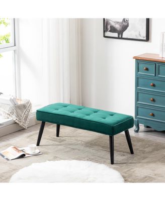 Velvet Tufted Bedroom Bench for Living Room & Entryway