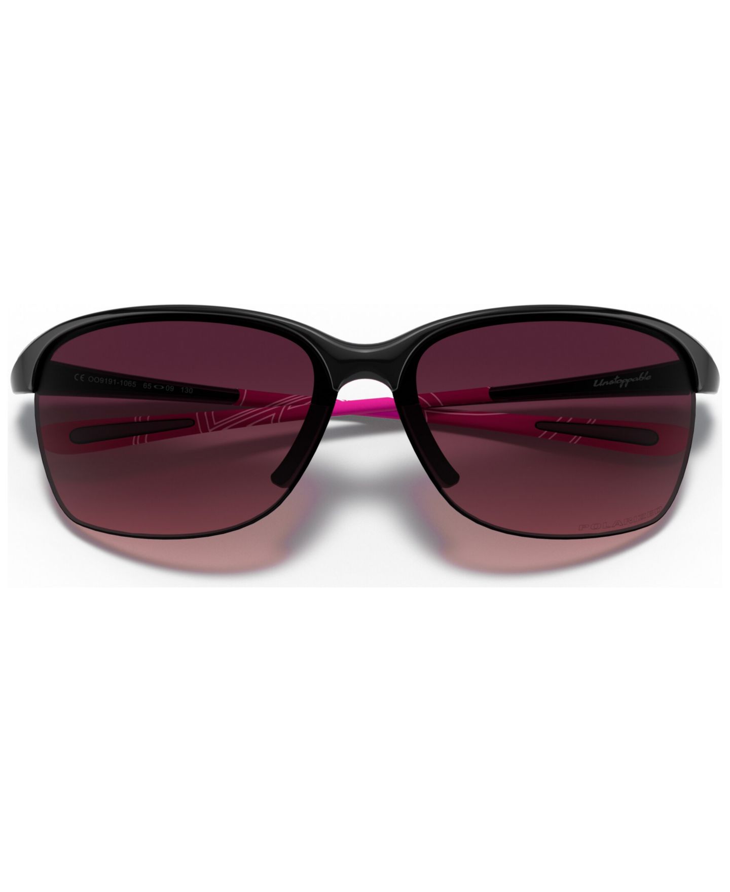Женские солнцезащитные очки Oakley Unstoppable Polarized, OO9191, цвет: Чёрный блестящий / Розовый градиентный — фото 5