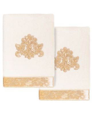 Turkish Cotton May Embellished 2-Pc. Hand Towel Set
